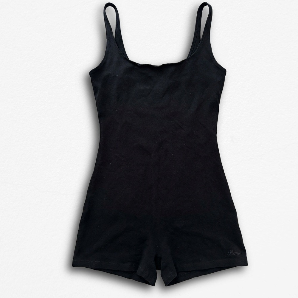 Victoria's Secret PINK Black Sleeveless Romper Bodysuit Tank Top Shorts Medium